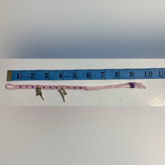 Hand crafted beaded with silver fairy charms macrame bracelet - Picture 6 of 6